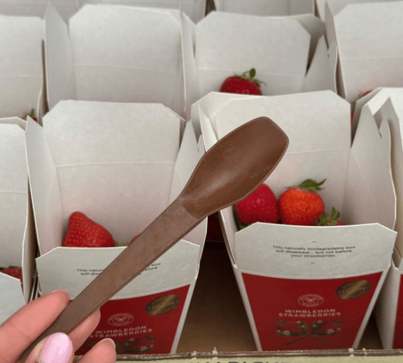 Biodegradable plastic spoon for Wimbledon