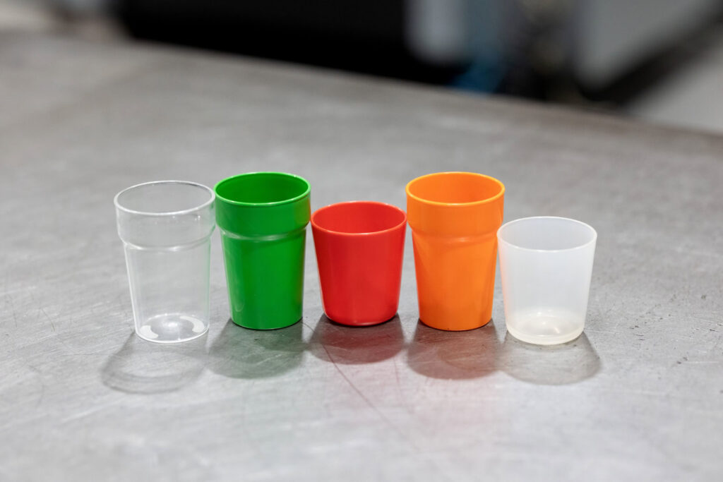 Coloured plastic tumbler cups